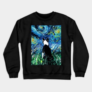 Boston Terrier Starry Night Crewneck Sweatshirt